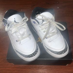 Jordan 3 Retro (PS). White/Black-Dark IRIS Blanc/IRIS Foncee/Noir